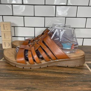 BareTraps Crawley Women's Size 11 Shoes Brown Strappy Comfort Wedge Slide Sandal